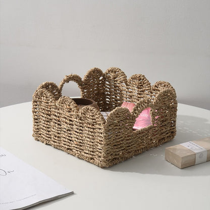 Decorative storage basket with two handles Acalora