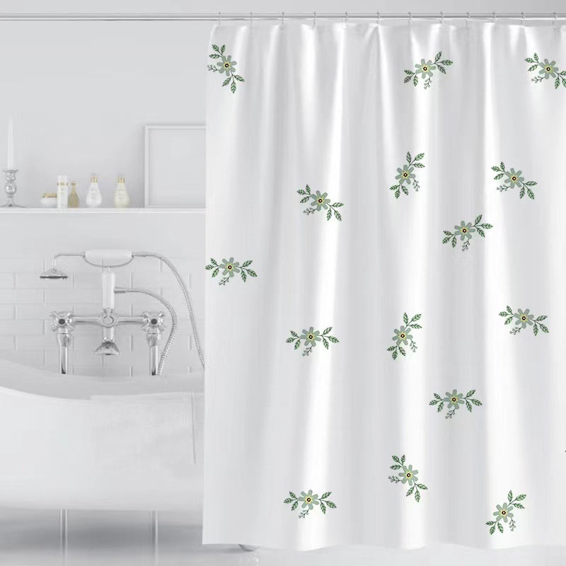 Vintage Floral Print Shower Curtain