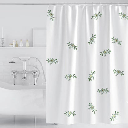 Vintage Floral Print Shower Curtain