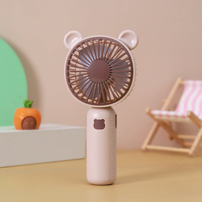 Unisex Portable Handheld Fan with Cute Bear Design Brehn