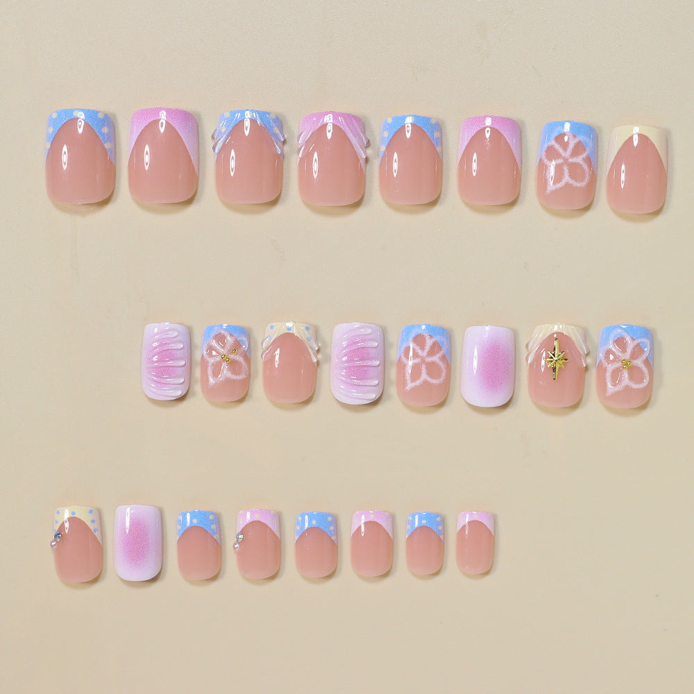 Artistic French Style Press-On Nails Acalora