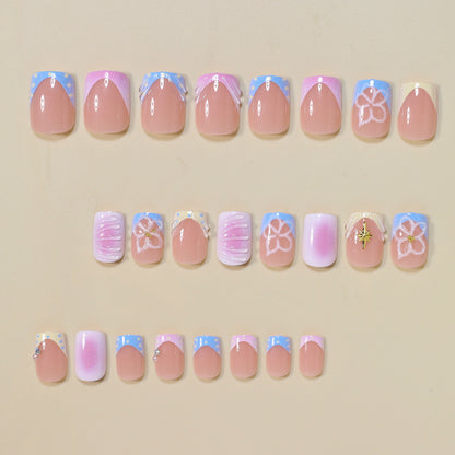 Artistic French Style Press-On Nails Acalora