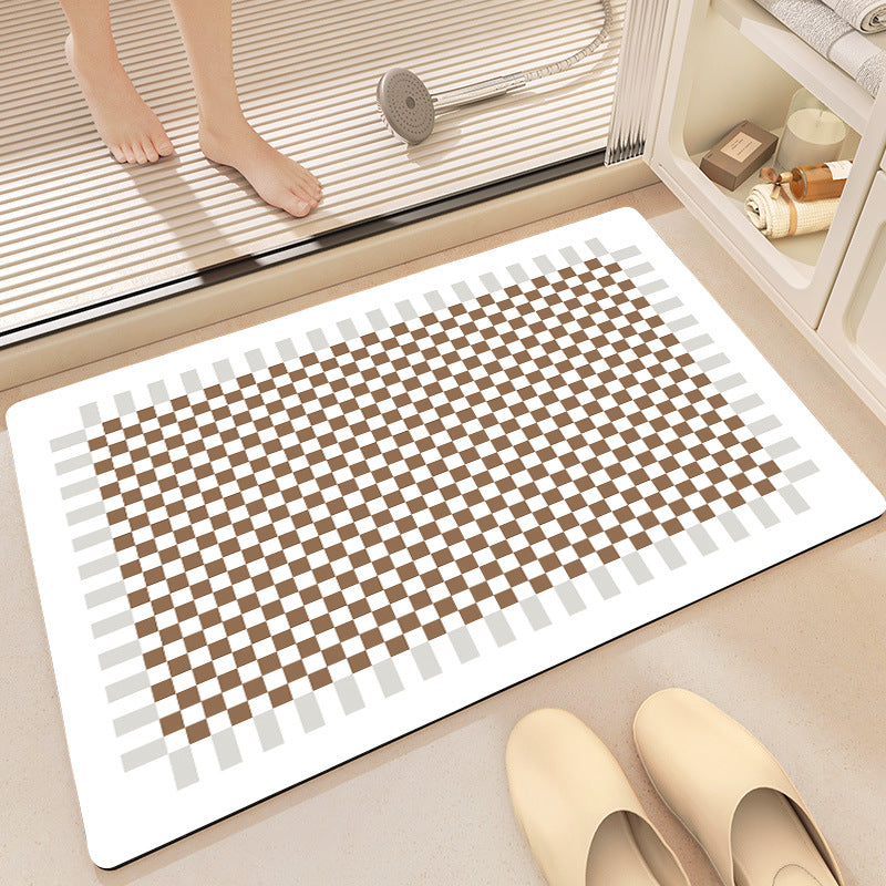 Geometric Pattern Soft Memory Foam Bath Mat Acalora