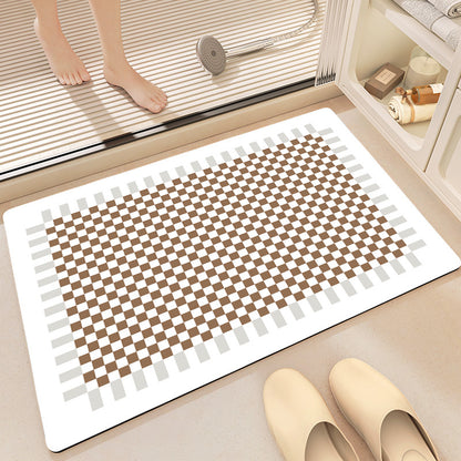 Geometric Pattern Soft Memory Foam Bath Mat Acalora