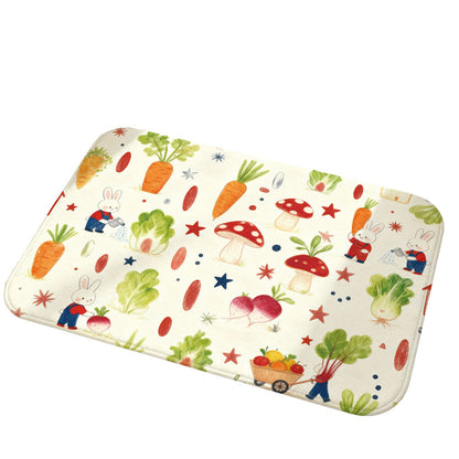 Unisex Playful Garden-Themed Area Mat