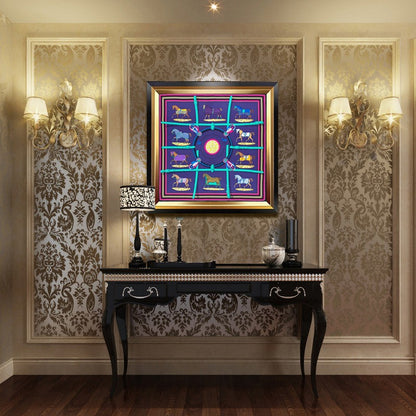 Old framed animal art print