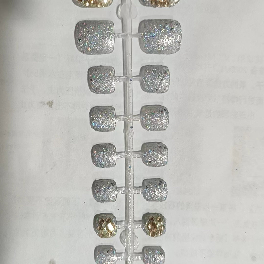 Glamorous Rhinestone-Decorated Press-On Nail Set Acalora