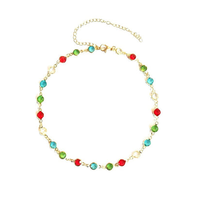 Colorful Gemstone Chain Necklace Acalora