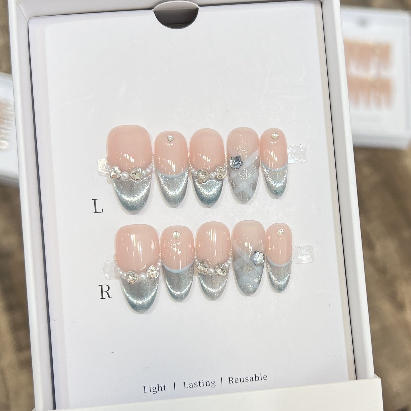 Elegant Reusable French Tip Press-On Nail Set Acalora