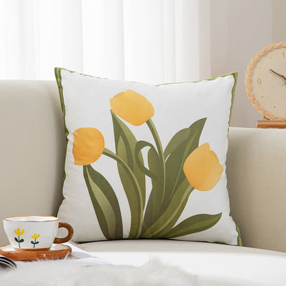 Decorative Floral Print Throw Pillow