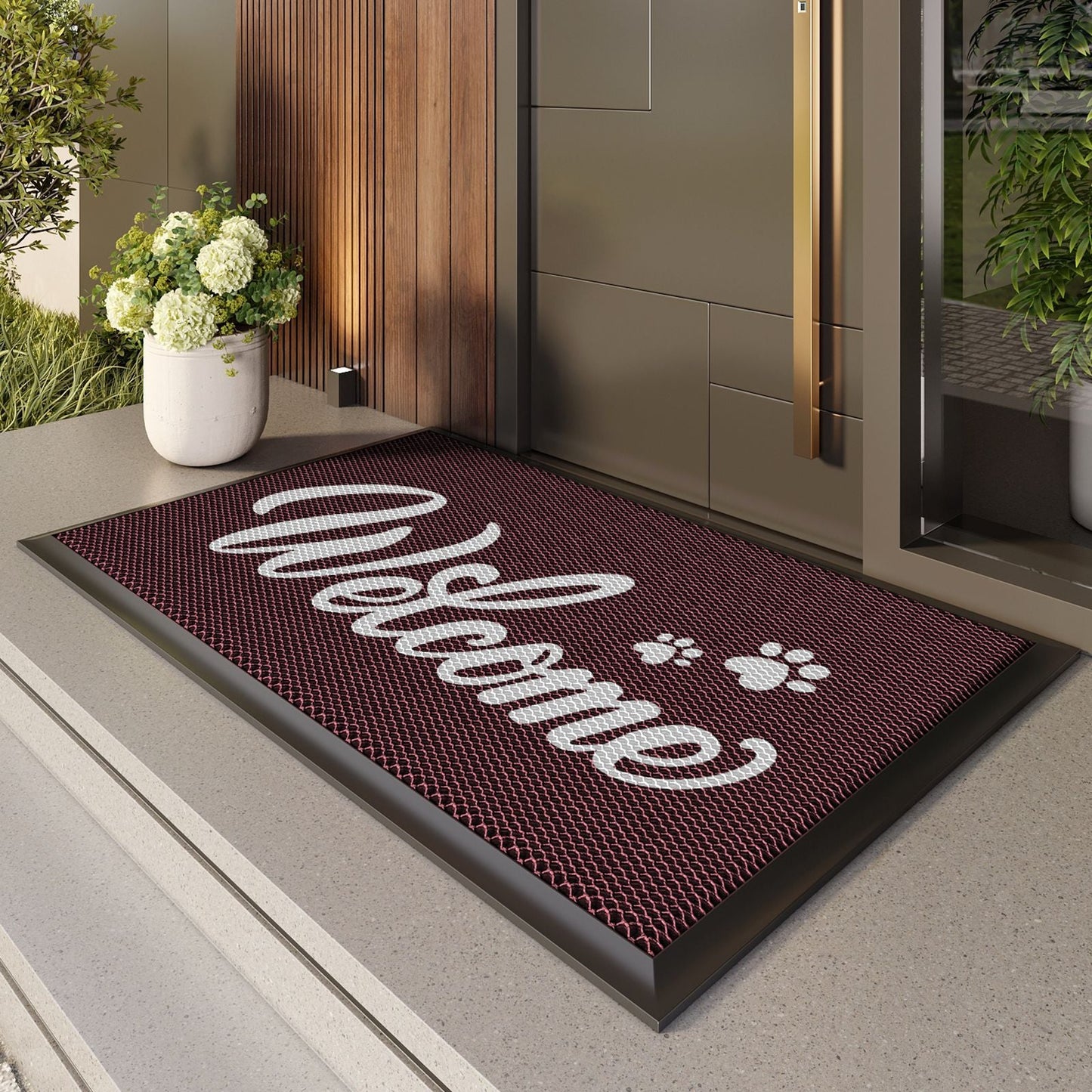 Stylish Paw Print Welcome Mat