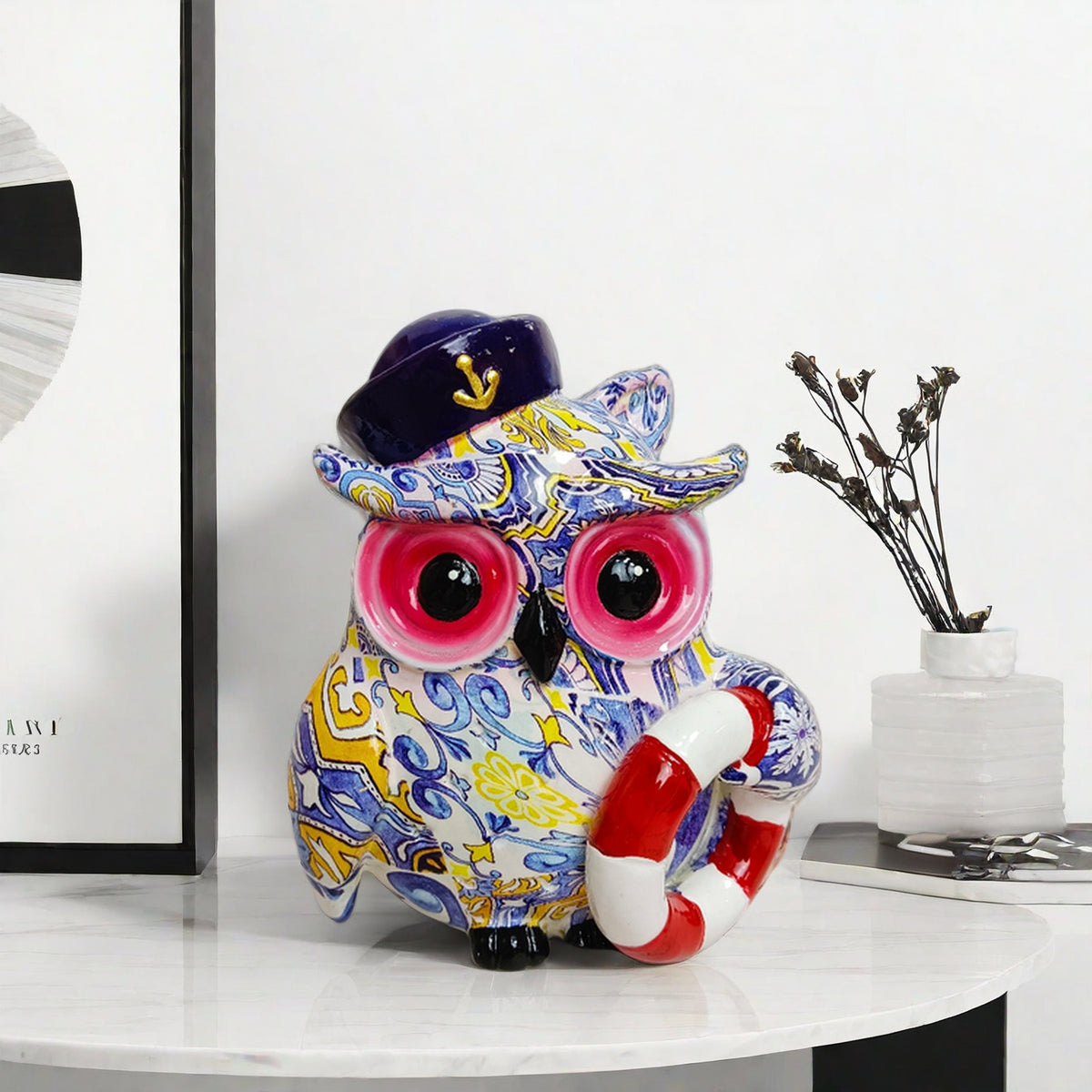 Artful owl figure in maritime design Acalora