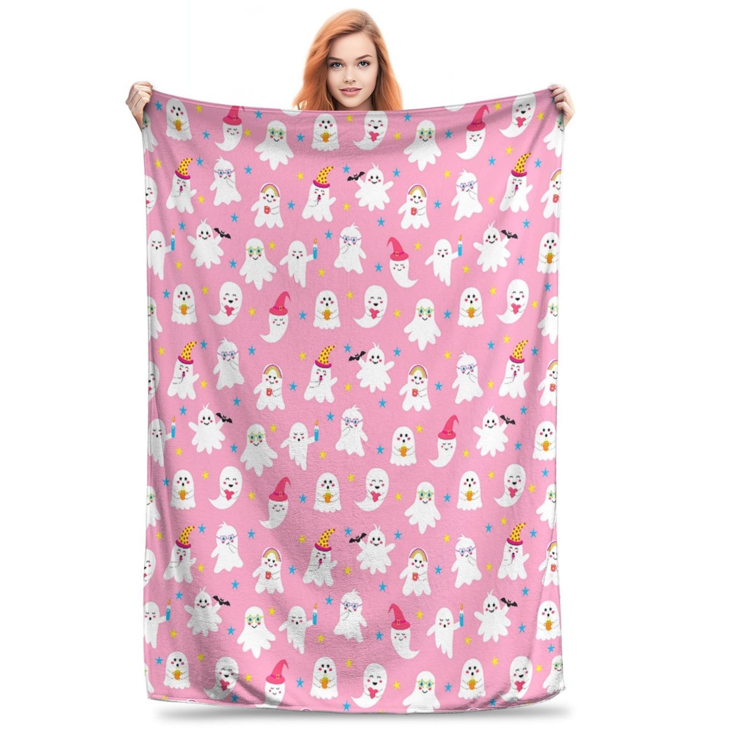 Halloween-Themed Cozy Fleece Blanket