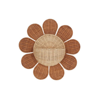 Handwoven wall basket with wave pattern Acalora