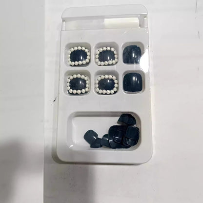 Decorative Press-On Nail Set with Pearl Accents Acalora