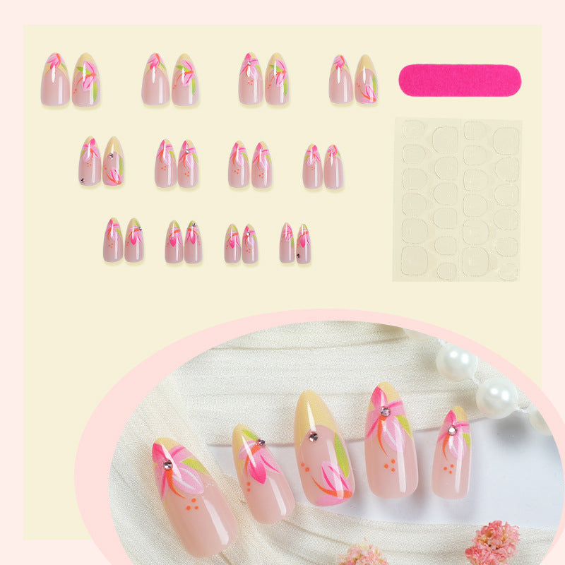 Floral-Themed Press-On Nail Art Acalora