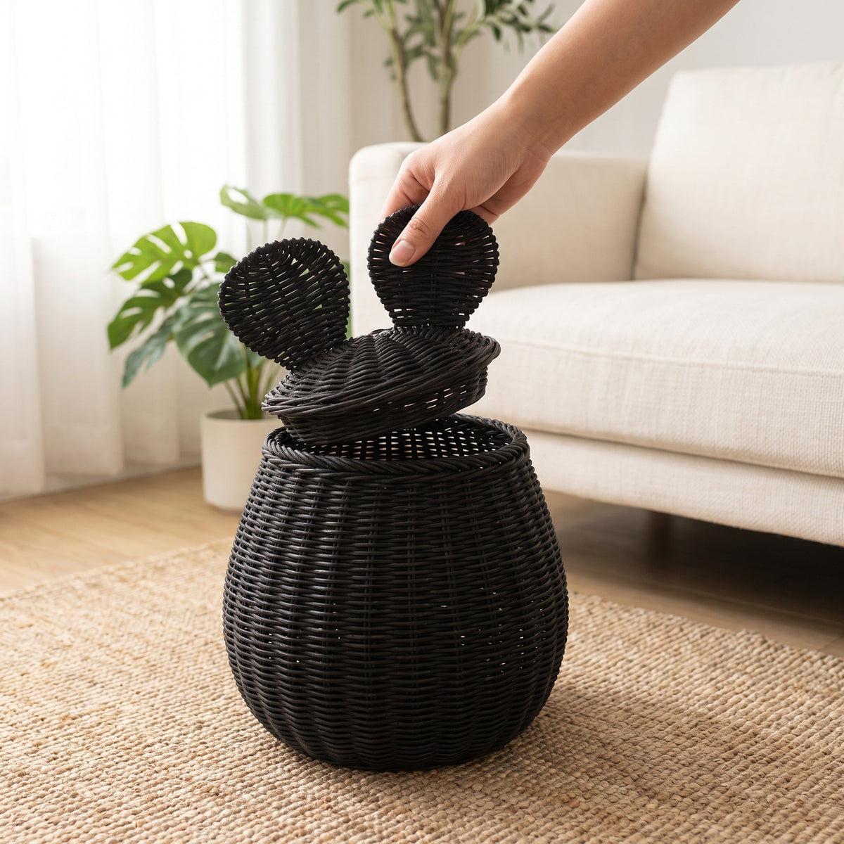 Decorative Woven Storage Basket with Lid Acalora