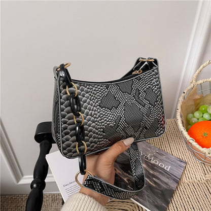 Stylish Textured Snakeskin Effect Handbag Acalora
