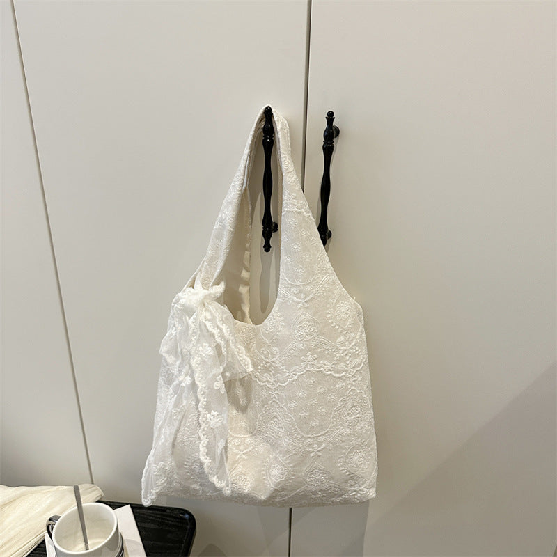 Elegant Lace-Trimmed Shoulder Bag Acalora