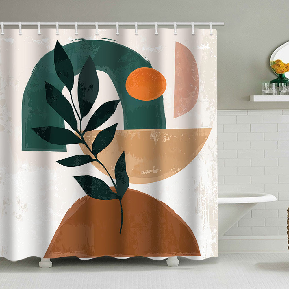 Abstract Botanical Print Shower Curtain