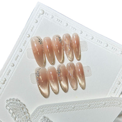 Glamorous Stiletto Press-On Nail Set with Rhinestone Accents Acalora