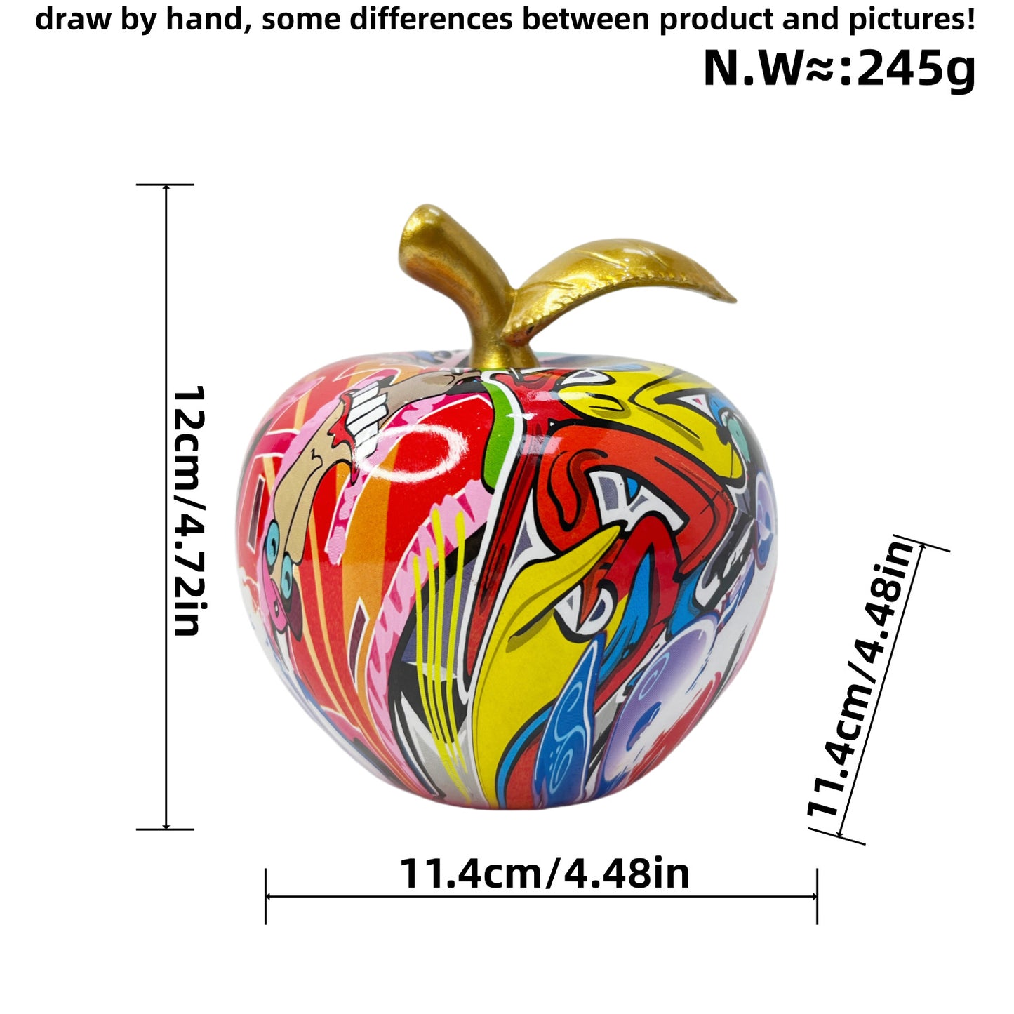 Decorative apple figure with artistic design Acalora