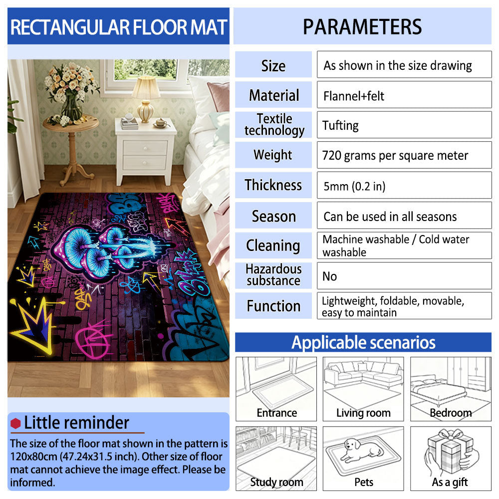 Unisex Psychedelic Artistic Area Mat