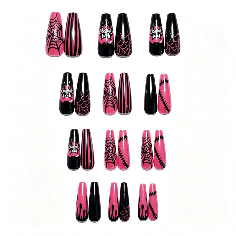 Creative nail art set with Halloween motifs and sparkling applications Acalora