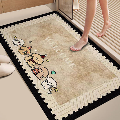 Plush Dog-Themed Bath Mat