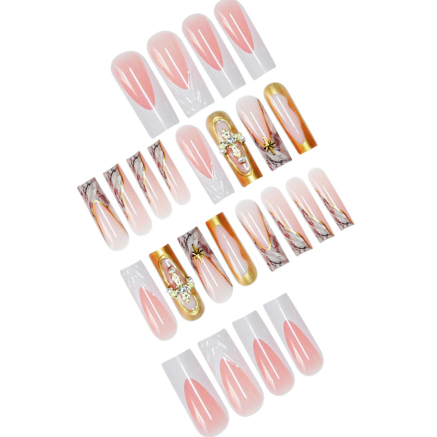 Decorative Long Press-On Nail Art Acalora