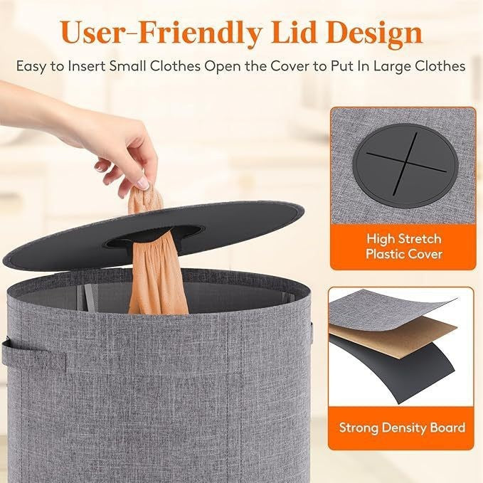 Large laundry basket with removable inner bag Acalora