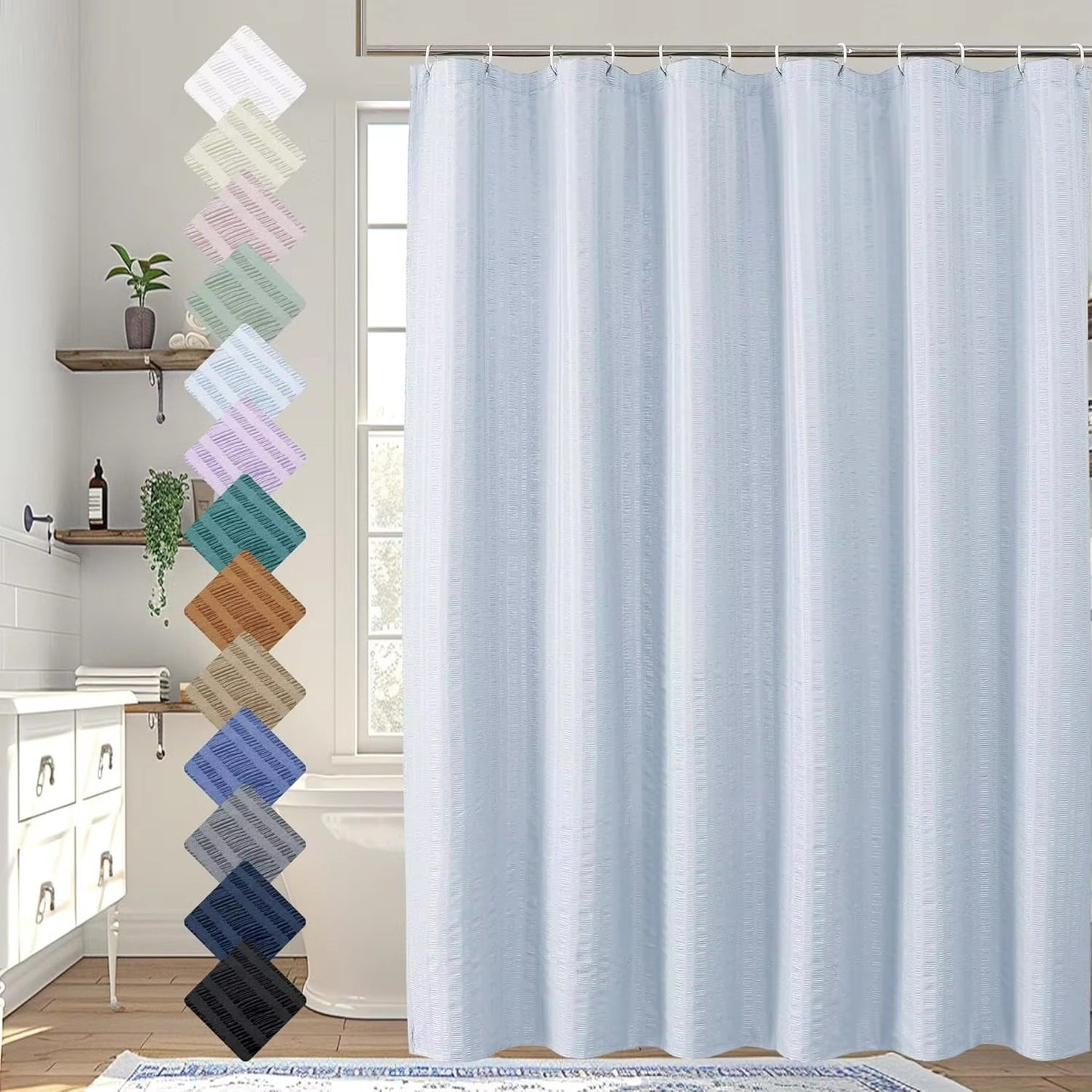Premium Textured Shower Curtain