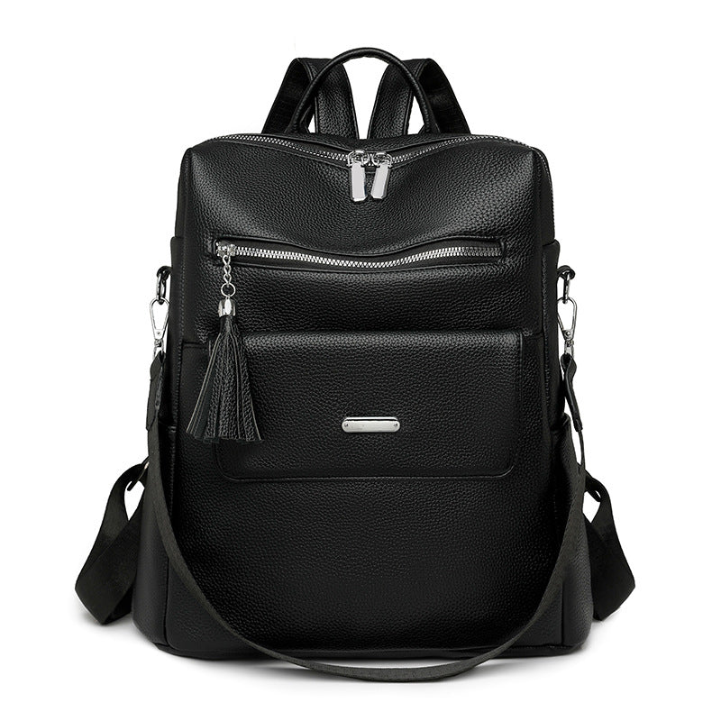 Stylish Multi-Pocket Leather Backpack Acalora 1788673935