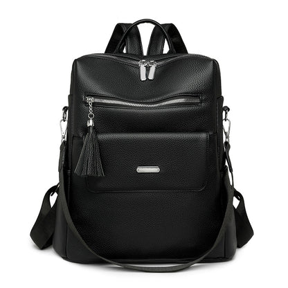 Stylish Multi-Pocket Leather Backpack Acalora 1788673935