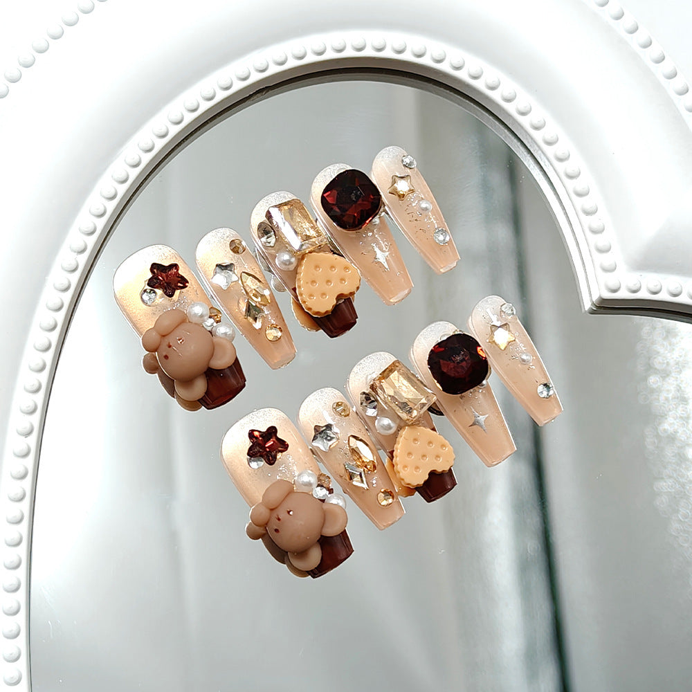 Artificial nails with playful Christmas design Acalora