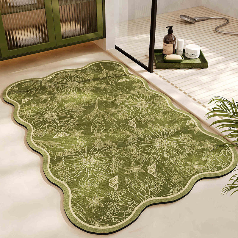 Floral Pattern Bath Mat