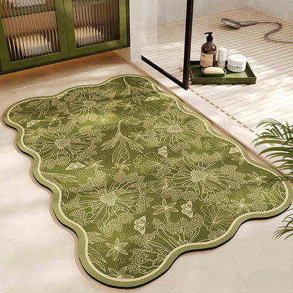 Floral Pattern Bath Mat