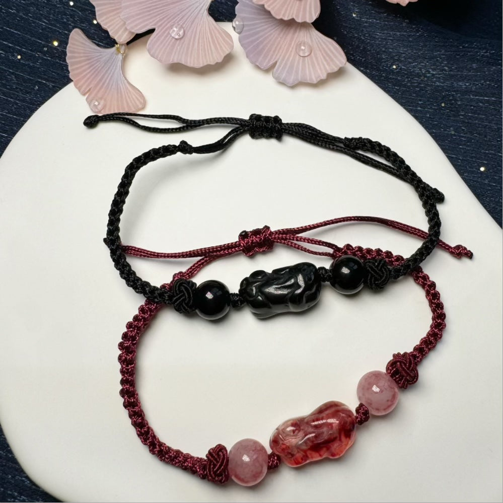 Adjustable Macrame Protective Charm Bracelet Acalora