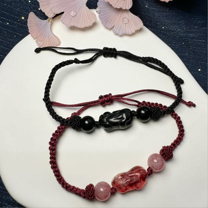 Adjustable Macrame Protective Charm Bracelet Acalora
