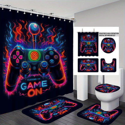 Digital Dragonfly-Themed Bathroom Set