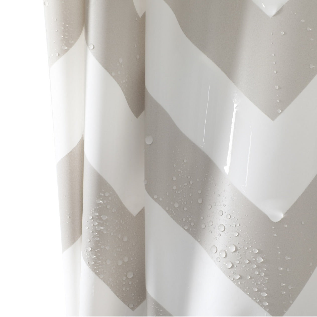 Chevron Pattern Water-Resistant Shower Curtain