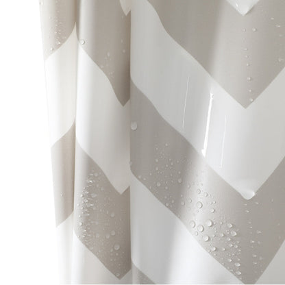 Chevron Pattern Water-Resistant Shower Curtain