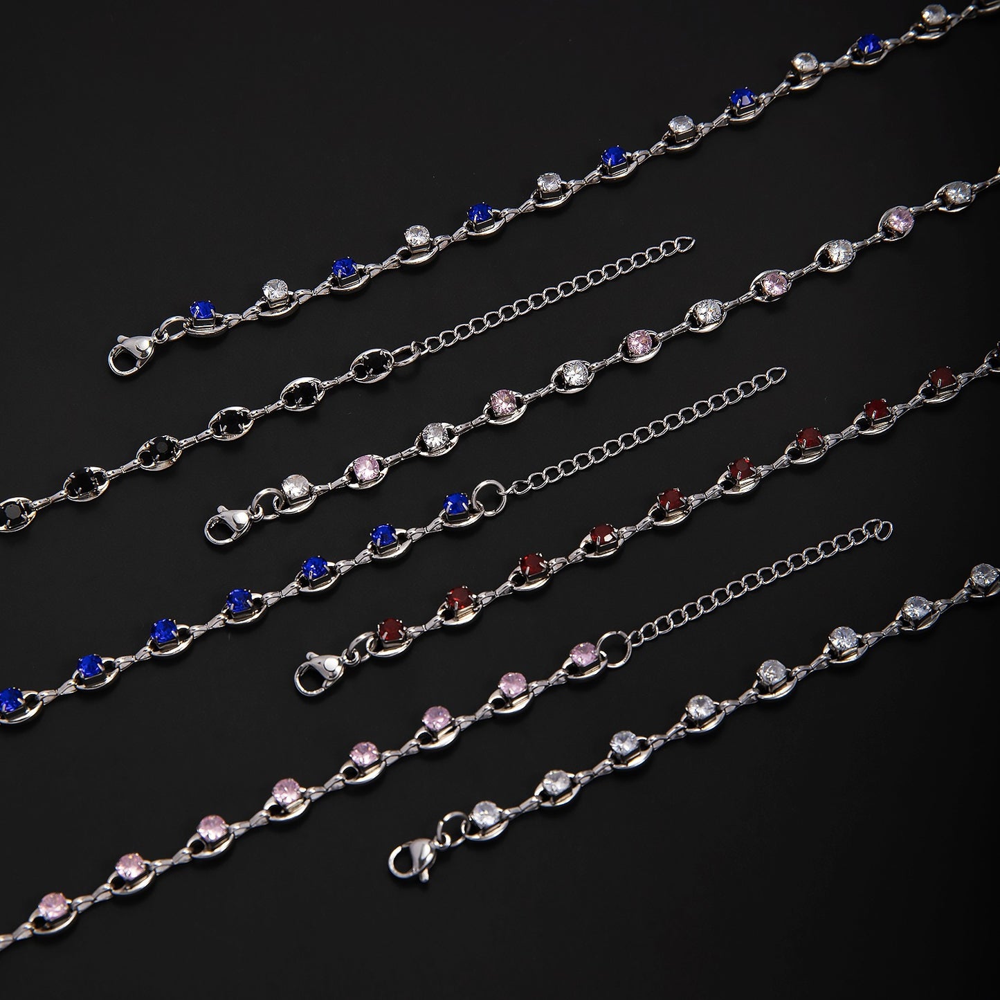 Elegant Gemstone Accent Link Bracelet Acalora