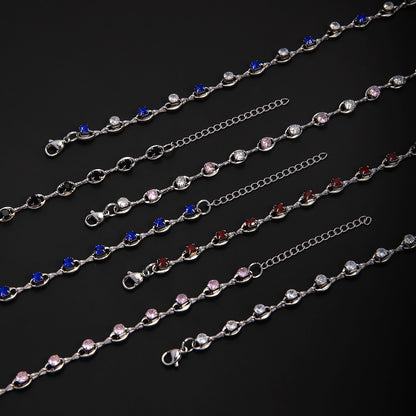 Elegant Gemstone Accent Link Bracelet Acalora