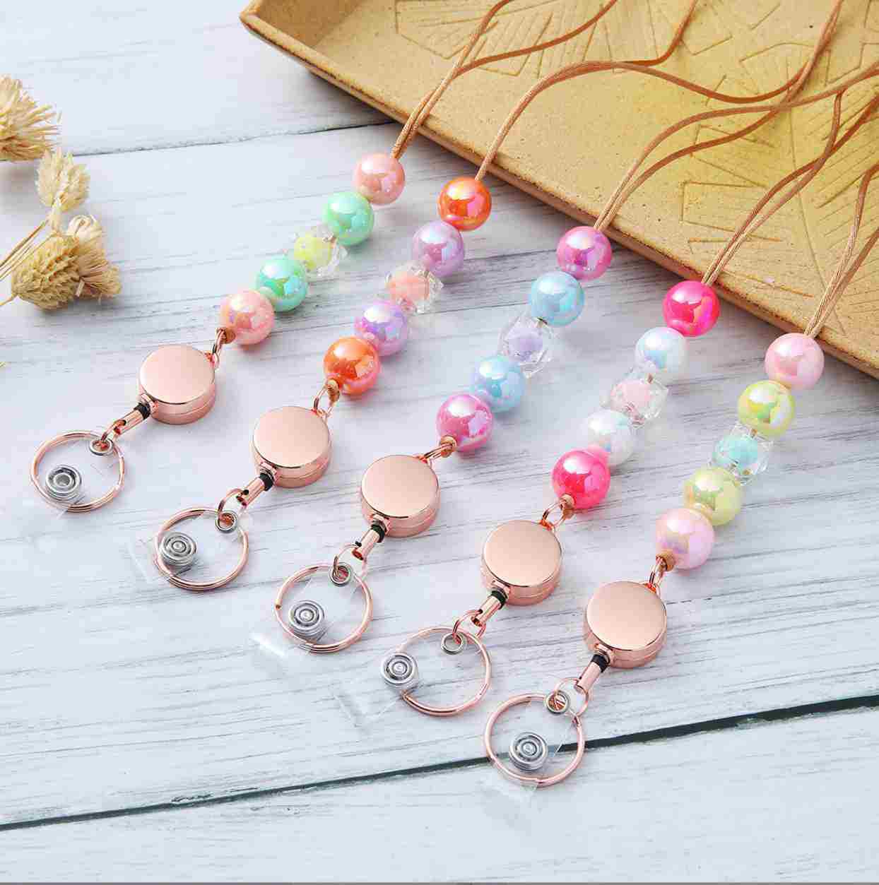 Decorative Beaded ID Badge Lanyard Acalora