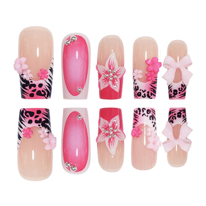 Artistic Floral Press-On Nail Art Set Acalora