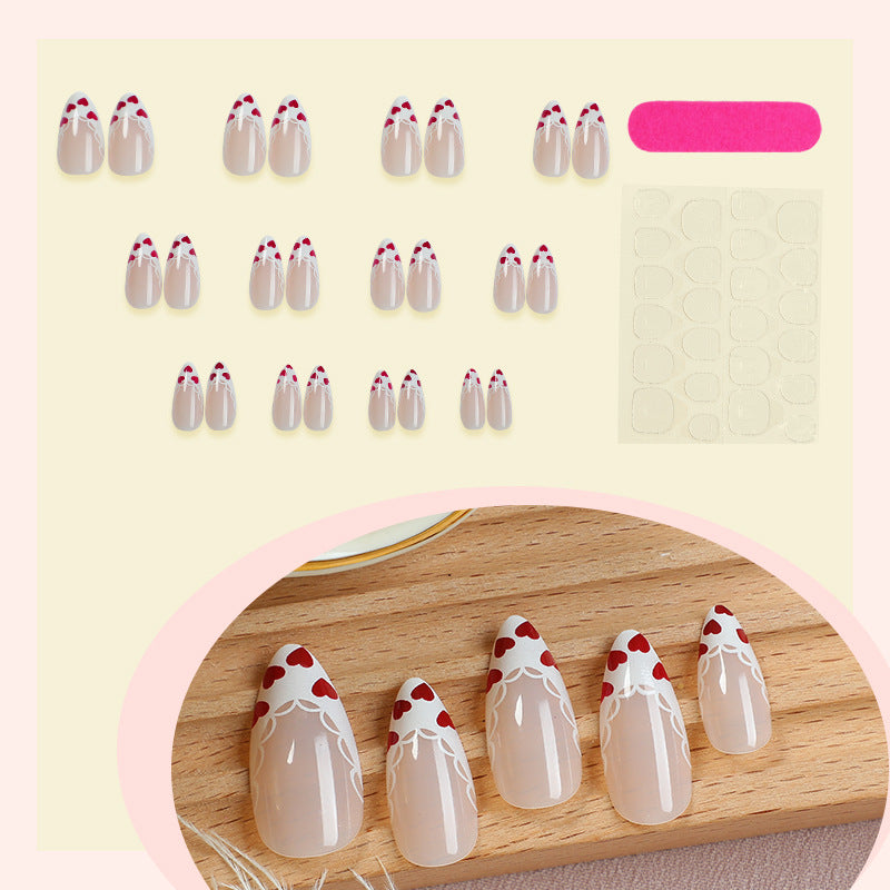 Decorative Press-On Nail Art Set with Floral and Bow Designs Acalora