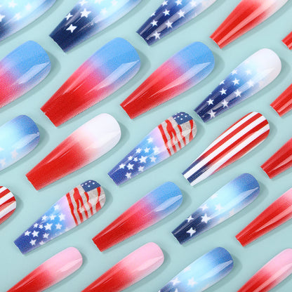 Artificial nail set with patriotic design Acalora
