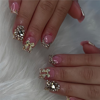 Decorative Crystal Embellished Press-On Nails Acalora
