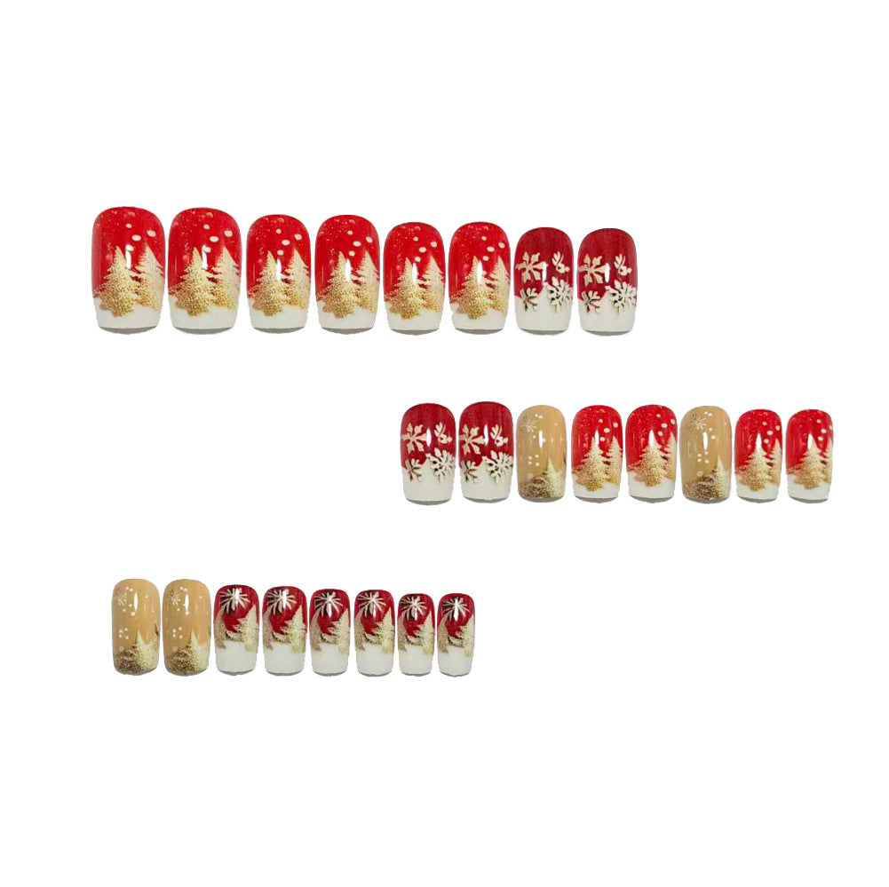 Christmas art nails with festive winter design Acalora